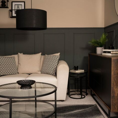 Reni Black Fabric Large Ceiling Pendant Lamp Shade