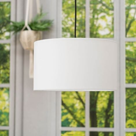 Reni White Fabric Medium Ceiling Pendant Lamp Shade