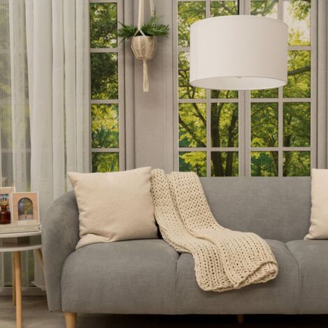 Reni White Fabric Medium Ceiling Pendant Lamp Shade