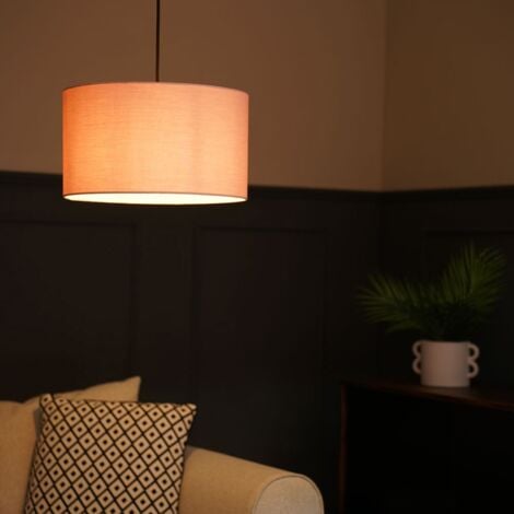 Reni Blush Pink Fabric Medium Ceiling Pendant Lamp Shade