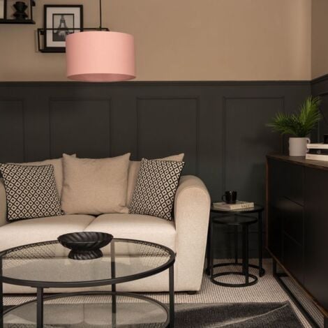 Reni Blush Pink Fabric Medium Ceiling Pendant Lamp Shade