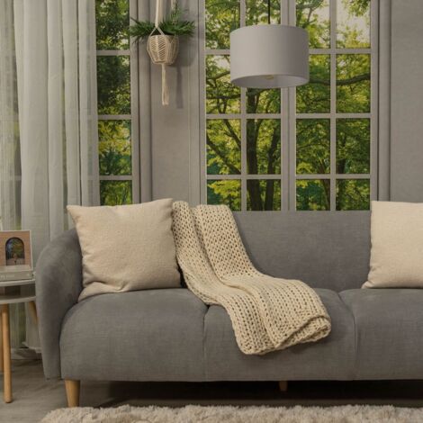 Reni Grey Fabric Small Ceiling Pendant Lamp Shade