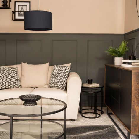 Reni Navy Blue Fabric Medium Ceiling Pendant Lamp Shade
