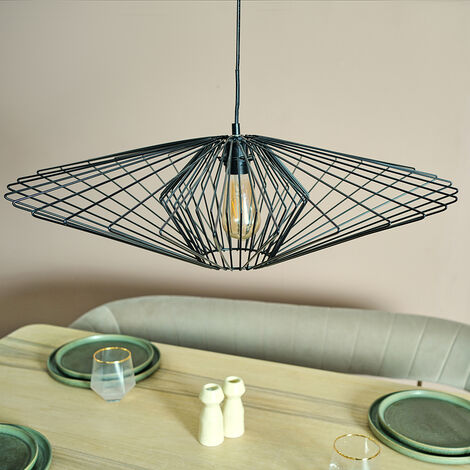 Black Metal Easy Fit Ceiling Light Shade + LED B22 4W Bulb
