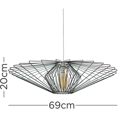 Black Metal Easy Fit Ceiling Light Shade + LED B22 4W Bulb