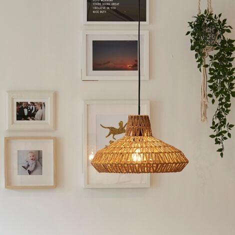 Hamilton Brown Ceiling Pendant Shade and B22 GLS LED 6W Warm White 2700K Bulb