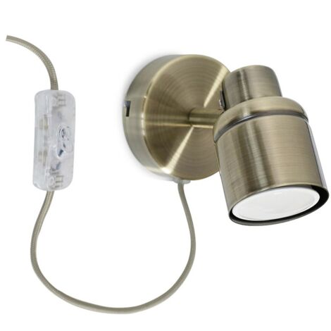 Benton Gold IP44 Wall Light with Cable Plug