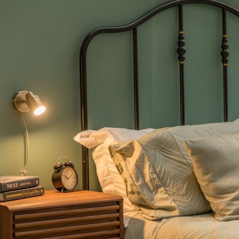 Benton Gold IP44 Wall Light with Cable Plug