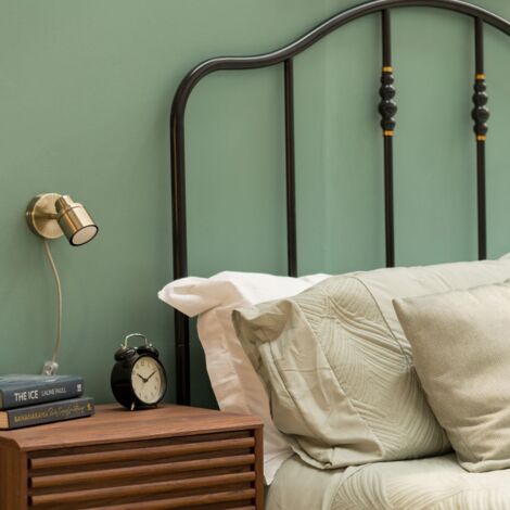 Benton Gold IP44 Wall Light with Cable Plug