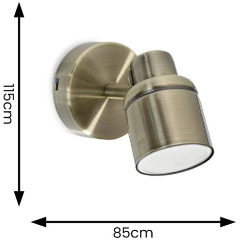Benton Gold IP44 Wall Light with Cable Plug