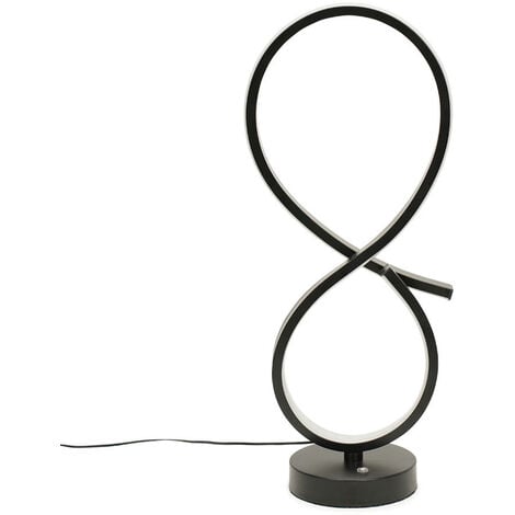 Da tavolo lad a led a spiral, 12W lampada commino in alluminio nera, cavo da  1.5m, 6000k bianco freddo lampada da scrivania moderna per camera da letto  soggiorno ufficio