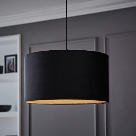 Reni Black Velvet Large Ceiling Pendant Lamp Shade