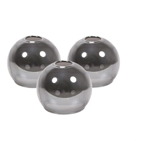 Bellamy Pack of 3 - Extra Small Easy Fit Smoked Glass Globe Lampshades Replacement Shades for Ceiling Light