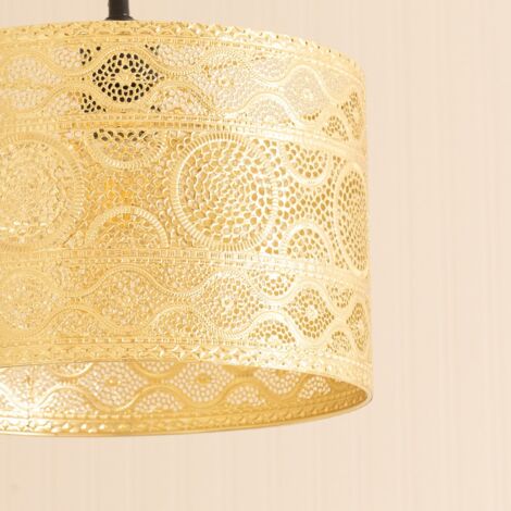 Casablanca Gold Easy Fit Metal Drum Lamp Shade