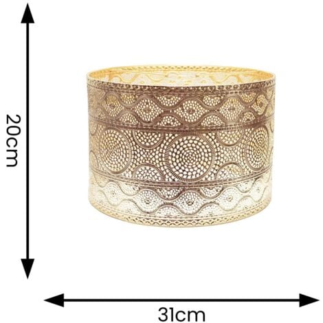 Casablanca Gold Easy Fit Metal Drum Lamp Shade