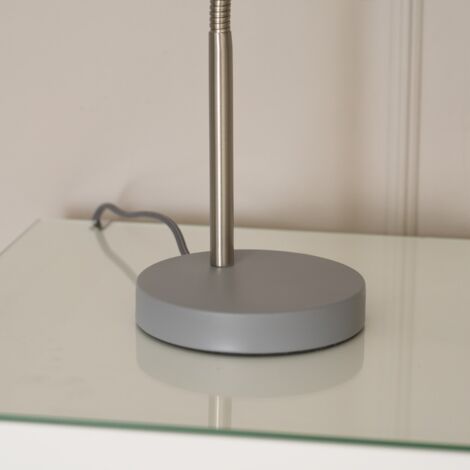Keela Grey Adjustable Flexi Neck Desk Lamp Task Reading Light for Living Room office