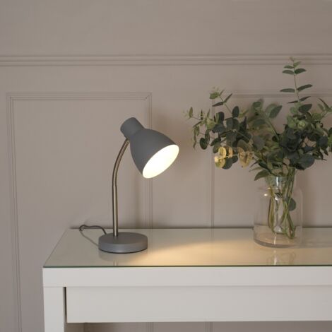 Keela Grey Adjustable Flexi Neck Desk Lamp Task Reading Light for Living Room office