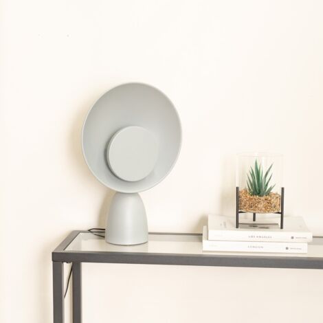 Saffy Matt Grey Metal Integrated LED Metallic Shade Table Lamp