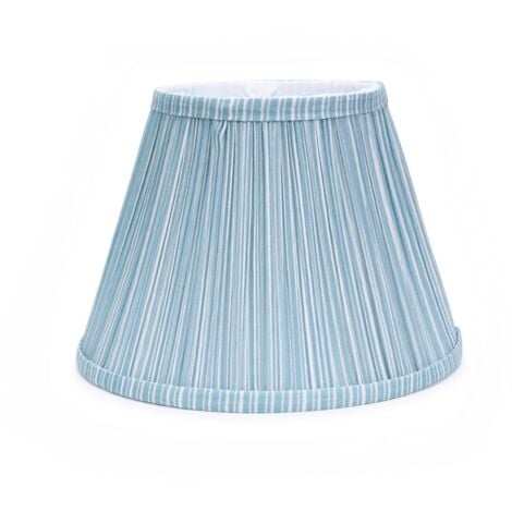 Laurenne Tapered Blue Pinstripe Fabric Pleated Easy Fit Small Lamp Shade