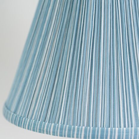 Laurenne Tapered Blue Pinstripe Fabric Pleated Easy Fit Small Lamp Shade