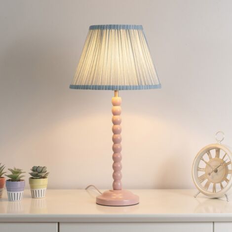 Laurenne Tapered Blue Pinstripe Fabric Pleated Easy Fit Small Lamp Shade