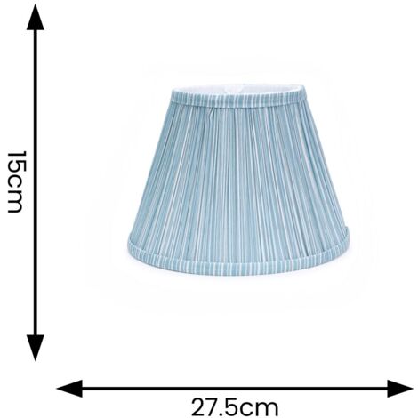 Laurenne Tapered Blue Pinstripe Fabric Pleated Easy Fit Small Lamp Shade