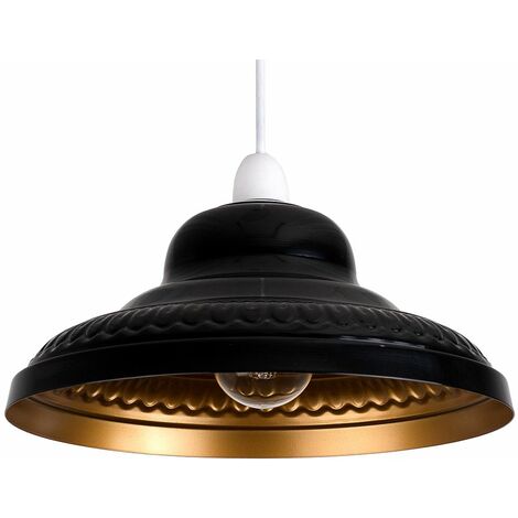 Black Gold Metal Easy Fit Ceiling, Gold Ceiling Light Shade