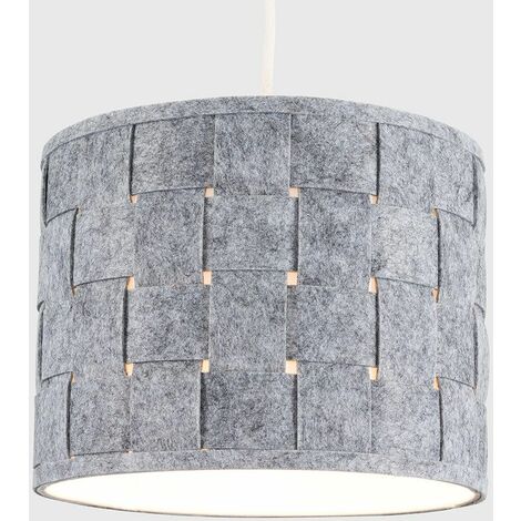 Small Grey Felt Weave Ceiling Pendant, Grey Woven Table Lamp Shade