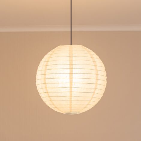 Isla White Paper Globe Ball Dome Easy Fit Ceiling 40cm Lamp Shade with LED Bulb