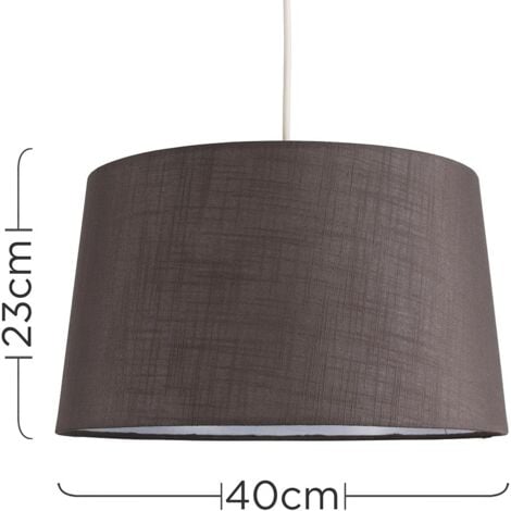 Doretta Modern Tapered Grey Faux Linen Ceiling Pendant Table Lamp Light Shade