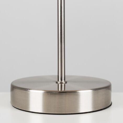 Modern  Table Lamp Base In Brushed Chrome Metal Finish