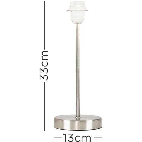 Modern  Table Lamp Base In Brushed Chrome Metal Finish
