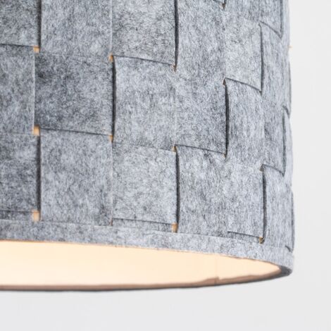 Monza Modern Grey Felt Weave Design Cylinder Ceiling Pendant Drum Light Shade