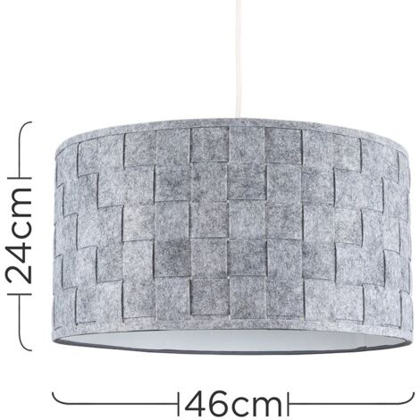 Monza Modern Grey Felt Weave Design Cylinder Ceiling Pendant Drum Light Shade