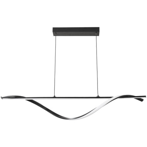 Infinity Matte Black Twist Drop Bar LED Ceiling Pendant Light