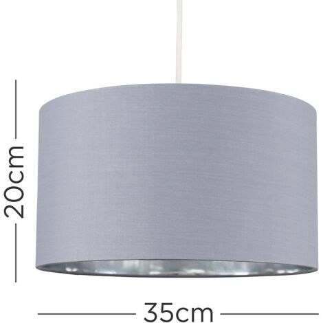 Reni Grey and Chrome Large Ceiling Pendant Light Shade