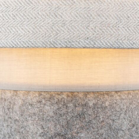 Aztec Round Modern 3 Tier Fabric Ceiling Pendant Lamp Light Shade in Herringbone- Includes 10w LED Bulb