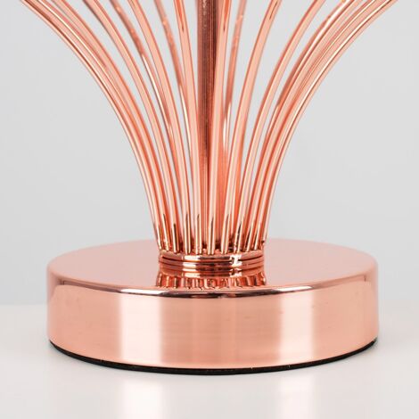 Jaspa Modern Polished Copper Metal Wire Geometric Diamond Design Table Lamp Base