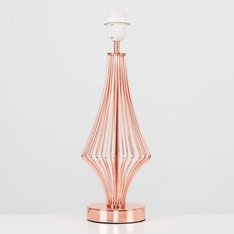 Jaspa Modern Polished Copper Metal Wire Geometric Diamond Design Table Lamp Base