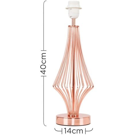 Jaspa Modern Polished Copper Metal Wire Geometric Diamond Design Table Lamp Base