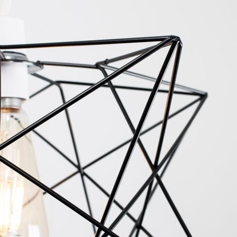 Sadira Retro Matt Black Geometric Star Design Ceiling Pendant Light Shade