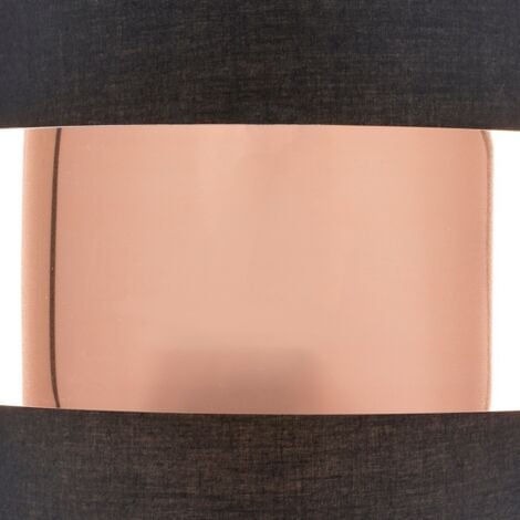 Matildo Modern Black and Copper Cylinder Ceiling Pendant Light Shade