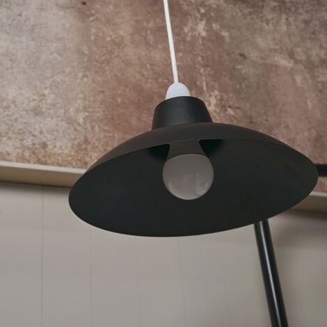 Civic Retro Style Matt Black Easy Fit Ceiling Pendant Light Shade