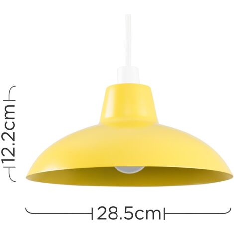 Civic Retro Style Yellow Metal Easy Fit Ceiling Pendant Light Shade