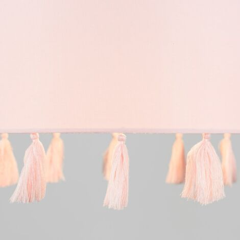 Vivian Modern Pink Drum Tassel Living Room Bedroom Hallway Ceiling Pendant Light Shade