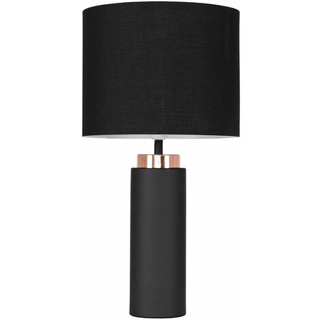 Black and Copper Table Lamp & 4W LED Bulb Warm White - Black