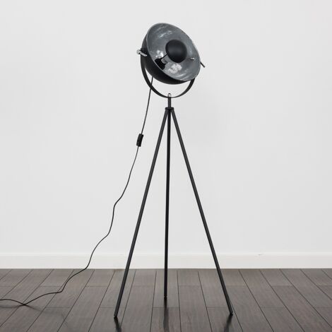 Morpho Retro Photography Style Tripod Floor Lamp In Black Metal Finish - Includes 6w LED Bulb 3000K Warm White