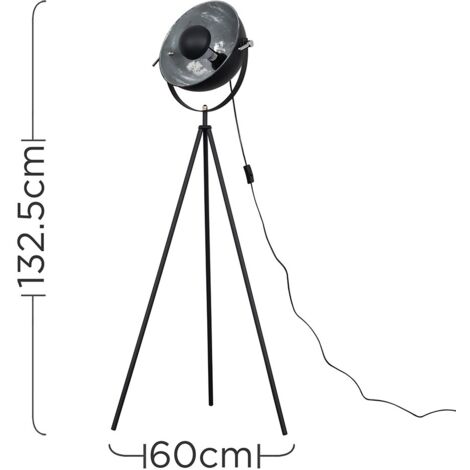 Morpho Retro Photography Style Tripod Floor Lamp In Black Metal Finish - Includes 6w LED Bulb 3000K Warm White