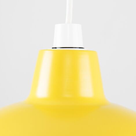 Civic Metro Yellow Ceiling Pendant Shade and B22 GLS LED 10W Warm White 3000K Bulb