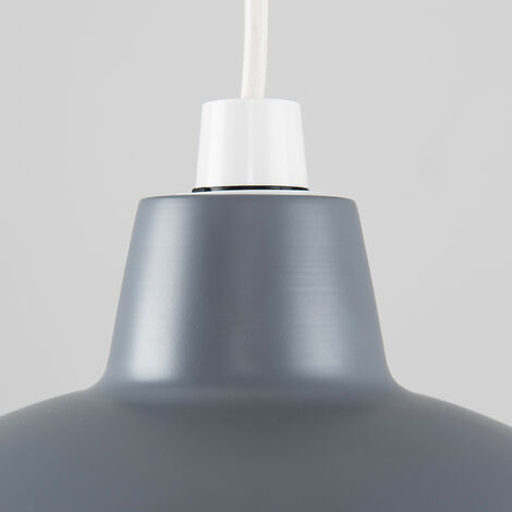 Civic Metro Grey Ceiling Pendant Shade and B22 GLS LED 10W Warm White 3000K Bulb